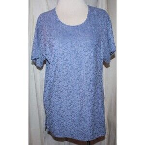 Women's Vintage CR & Me Ltd. Short Sleeve Lavender Terry Cloth Style Top Size L